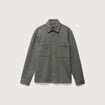 Surchemise droite col am&eacute;ricain vert kaki homme