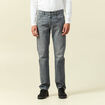 Jeans straight longueur 34 bleu gris homme
