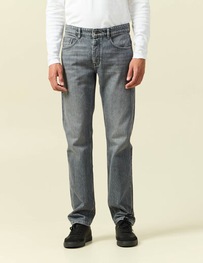 Jeans straight longueur 34 bleu gris homme
