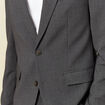 Blazer manches longues col tailleur gris fonc&eacute; homme