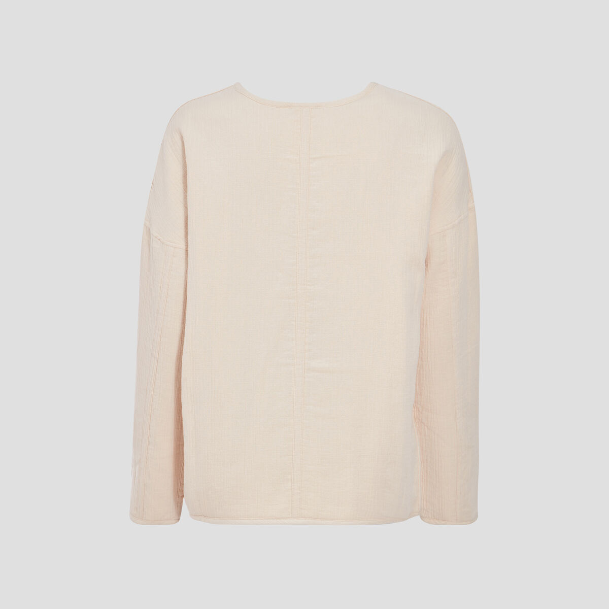 Veste droite boutonnée creme femme