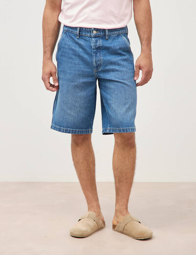 Bermuda en jean coton denim stone homme