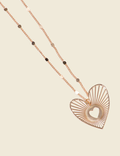 Collier pendentif coeur couleur or femme