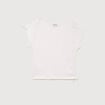 T-shirt ajust&eacute; col rond manches courtes ecru femme