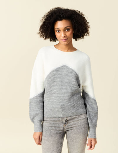 Pull éco-responsable gris clair femme