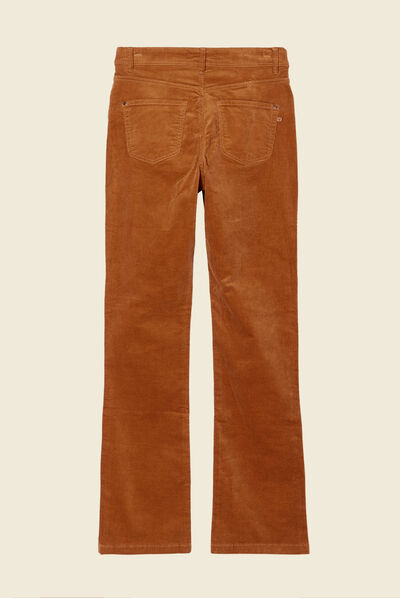 Pantalon bootcut velours marron femme