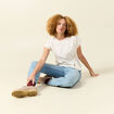 T-shirt manches courtes creme femme