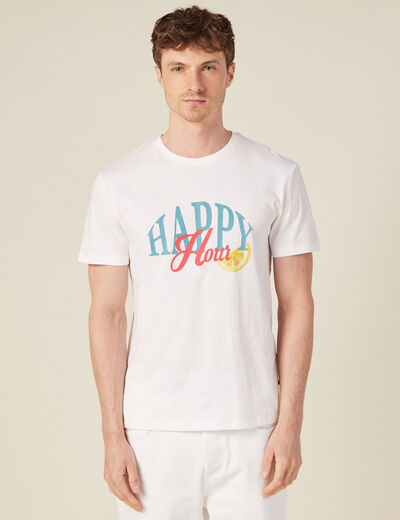 T-shirt manches courtes ecru homme
