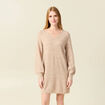 Robe pull droite taupe femme