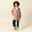 Parka longue droite d&eacute;perlante &agrave; capuche marron clair femme