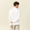 Polo manches longues en coton ecru homme