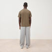 T-shirt col rond manches courtes taupe homme