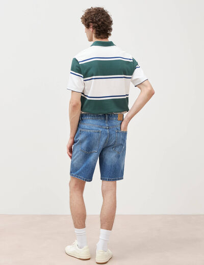 Bermuda en jean coton denim stone homme