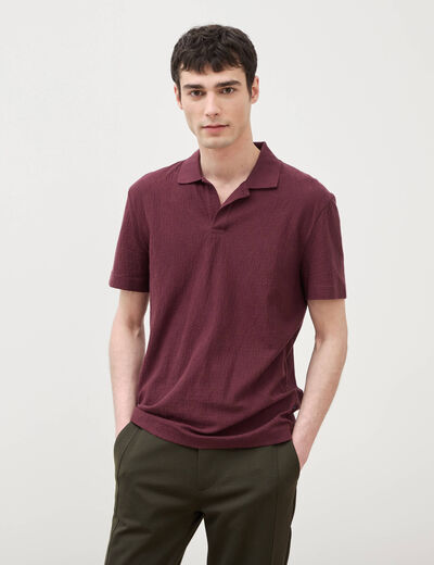 Polo manches courtes prune homme