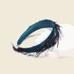 Bandeau avec plumes bleu canard femme