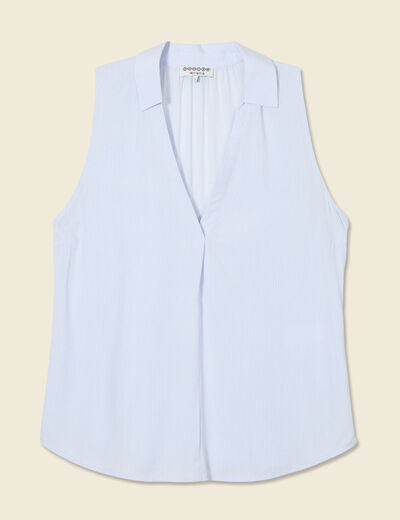 Blouse sans manches blanc femme