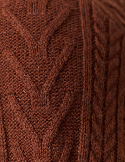 Pull manches longues marron cognac homme