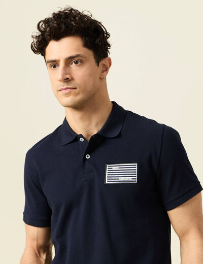 Polo manches courtes bleu marine homme