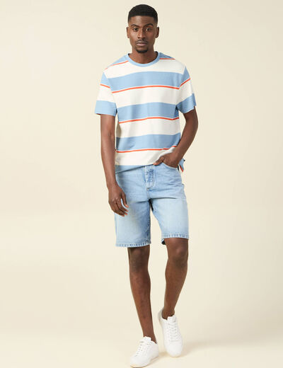 T-shirt manches courtes bleu gris homme