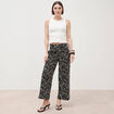 Pantalon loose en coton doubl&eacute; noir femme