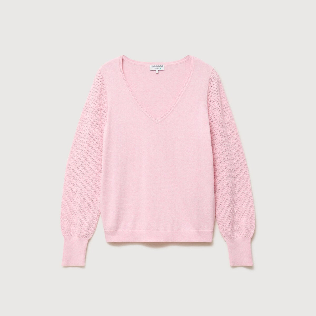 Pull manches longues rose pastel femme