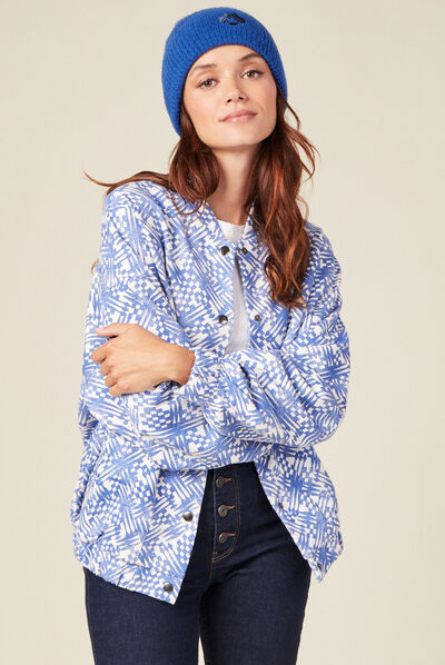 Veste teddy oversize blanc femme