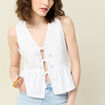 Blouse sans manches blanc femme