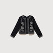 Veste en coton avec broderie noir femme