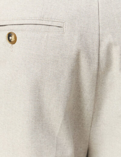 Pantalon chino large à pinces beige homme