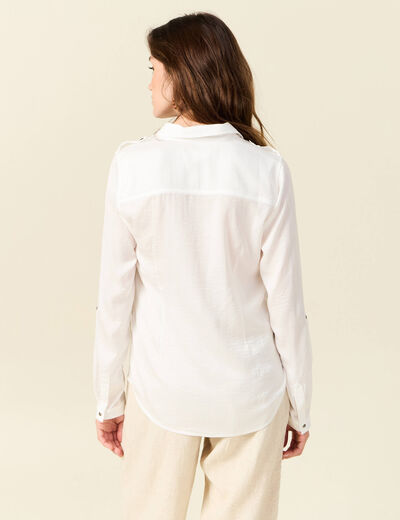 Chemise manches longues ecru femme