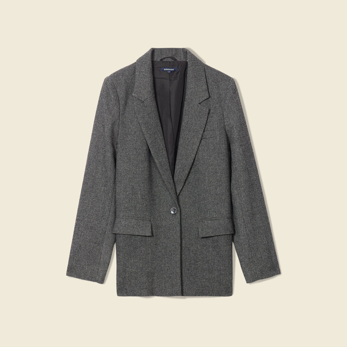 Veste blazer ajustée gris foncé femme