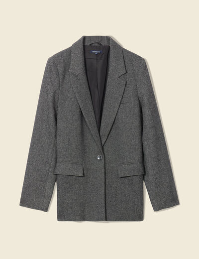 Veste blazer ajustée gris foncé femme