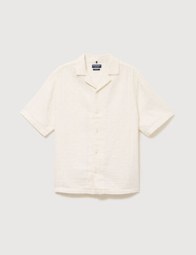 Col boyfriend manches courtes en coton ecru homme