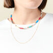 Double collier avec perles multicolore femme