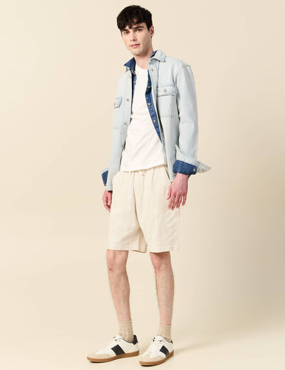 T-shirt manches courtes ecru homme