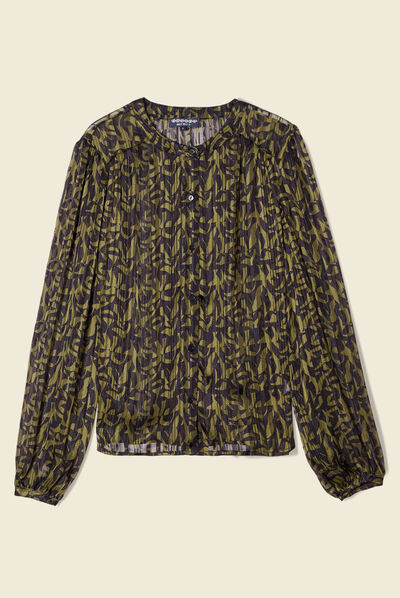 Chemise éco-responsable vert kaki femme