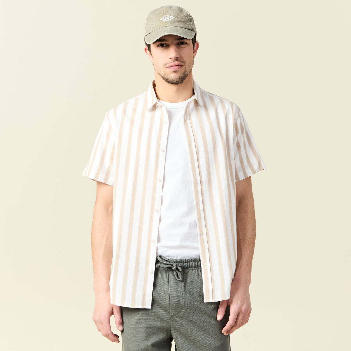 Chemise manches courtes sable homme