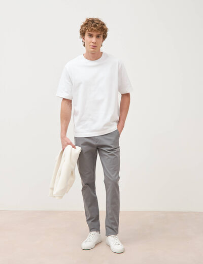 Pantalon chino slim gris homme