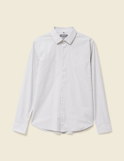 Chemise manches longues gris fonc&eacute; homme