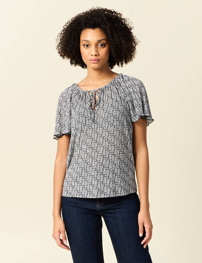 T-shirt manches courtes creme femme