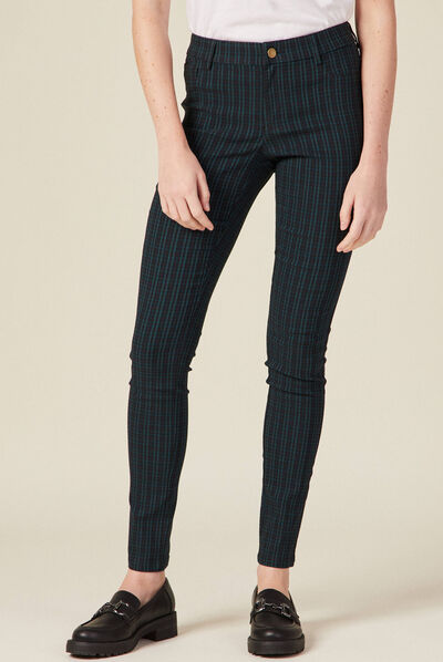 Pantalon skinny vert foncé femme