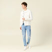 Jeans battle à coulisse denim bleach homme