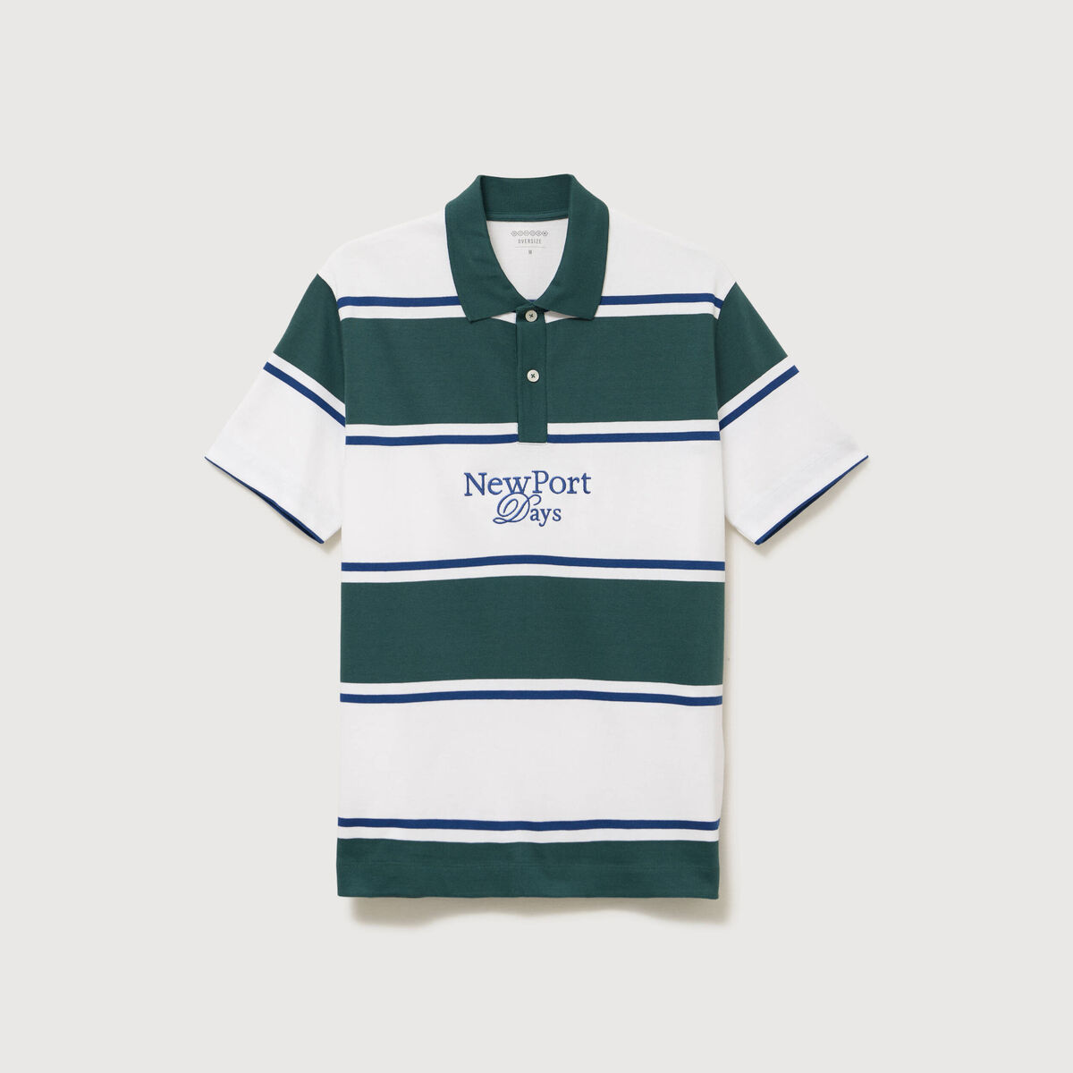 Polo ray&eacute; coupe ample manches courtes blanc homme