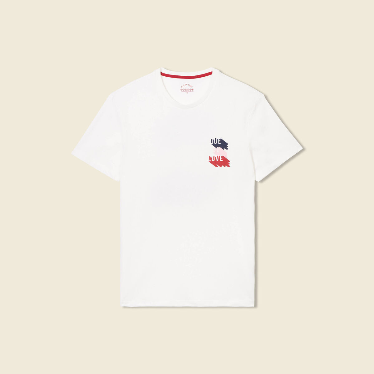 T-shirt manches courtes ecru homme