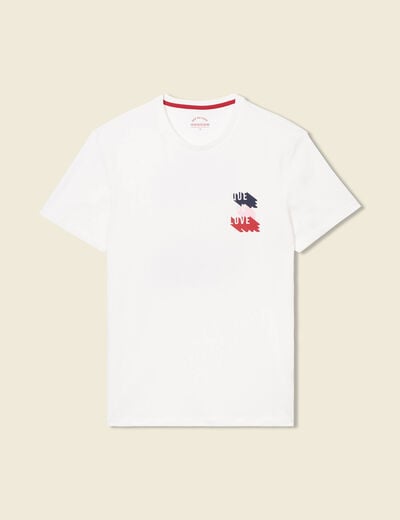 T-shirt manches courtes ecru homme