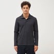 Polo manches longues noir homme