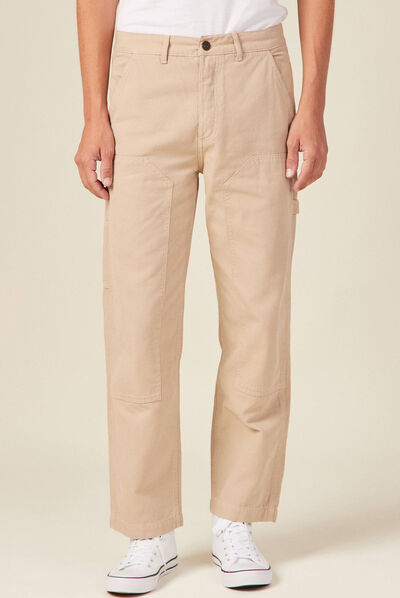 Pantalon large beige homme