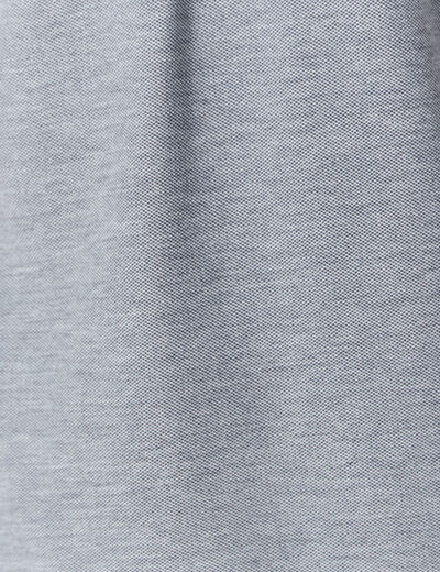 Polo cintr&eacute; manches courtes bleu marine homme