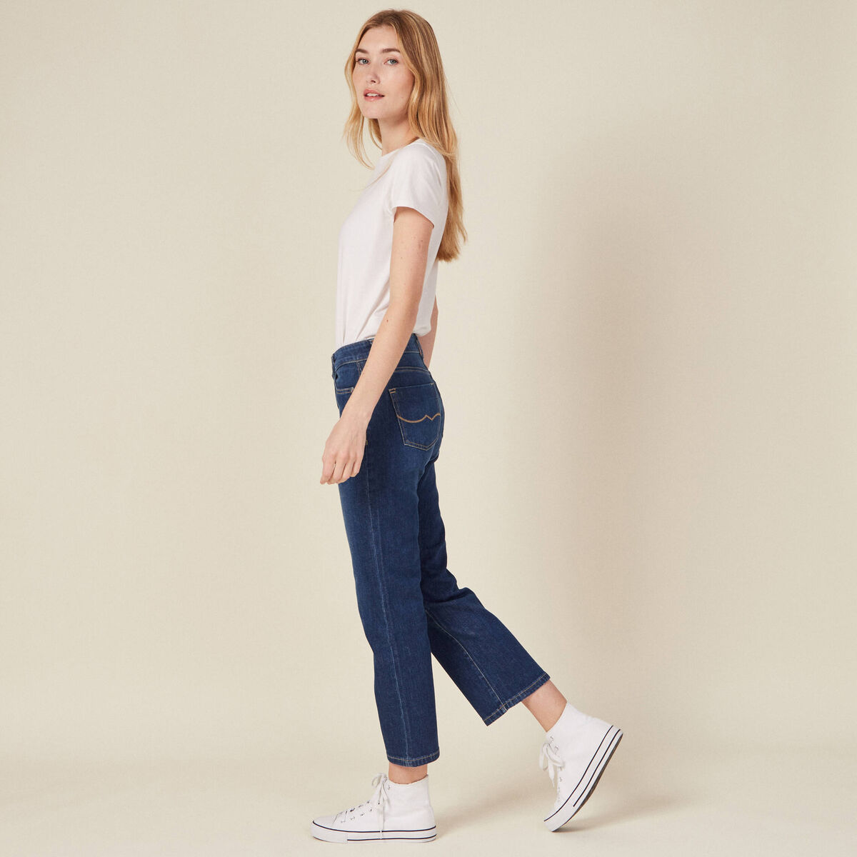 Jeans éco-responsable denim stone femme