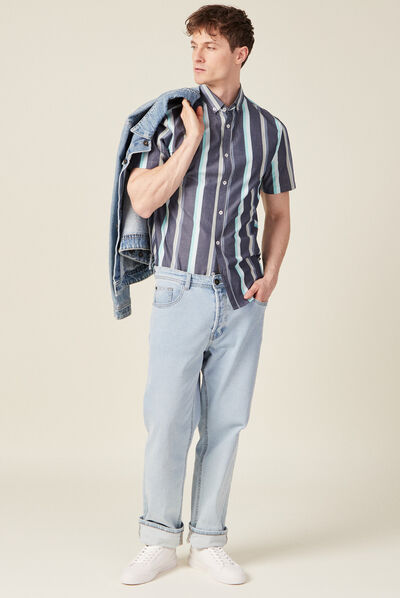 Chemise éco-responsable bleu marine homme